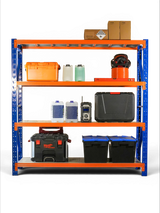 Heavy Duty Storage Racking – Blue & Orange | 600mm Deep x 2000mm High | 1 to 4+ Bays Available | Industrial Shelving Unit