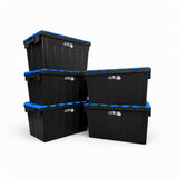 5x Heavy Duty Storage Tote Boxes | 63 Litre / 30kg Capacity | Multi Coloured Bundles