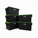 5x Heavy Duty Storage Tote Boxes | 63 Litre / 30kg Capacity | Multi Coloured Bundles