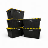 5x Heavy Duty Storage Tote Boxes | 63 Litre / 30kg Capacity | Multi Coloured Bundles