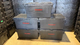 Black 62L Heavy Duty Plastic Storage Boxes With Lids Stackable Pack of 5