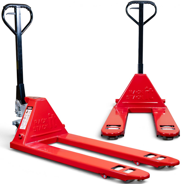3000kg Heavy Duty Red Pallet Truck - Manual Pump Truck for Warehouse Use