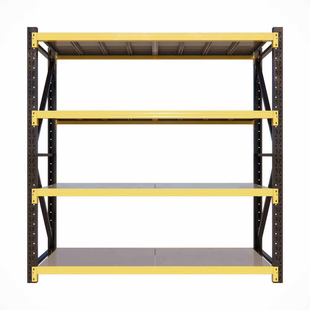 Industrial Shelving Black & Yellow - 600mm Deep 2M High 1-4+ Bays