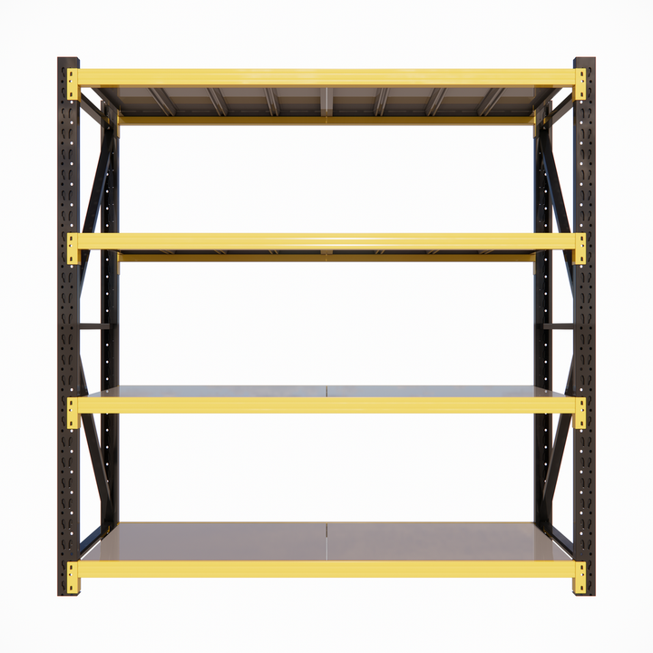 Industrial Shelving Black & Yellow - 600mm Deep 2M High 1-4+ Bays