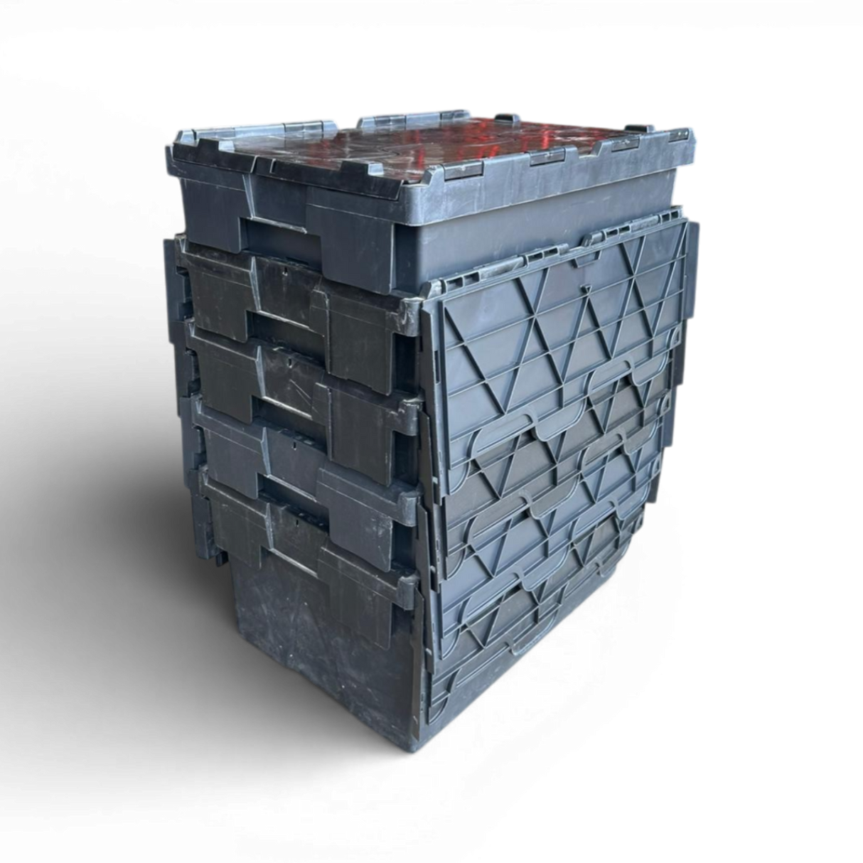 Heavy Duty Lidded 62 Litre Tote Boxes | Black | Pre-Owned