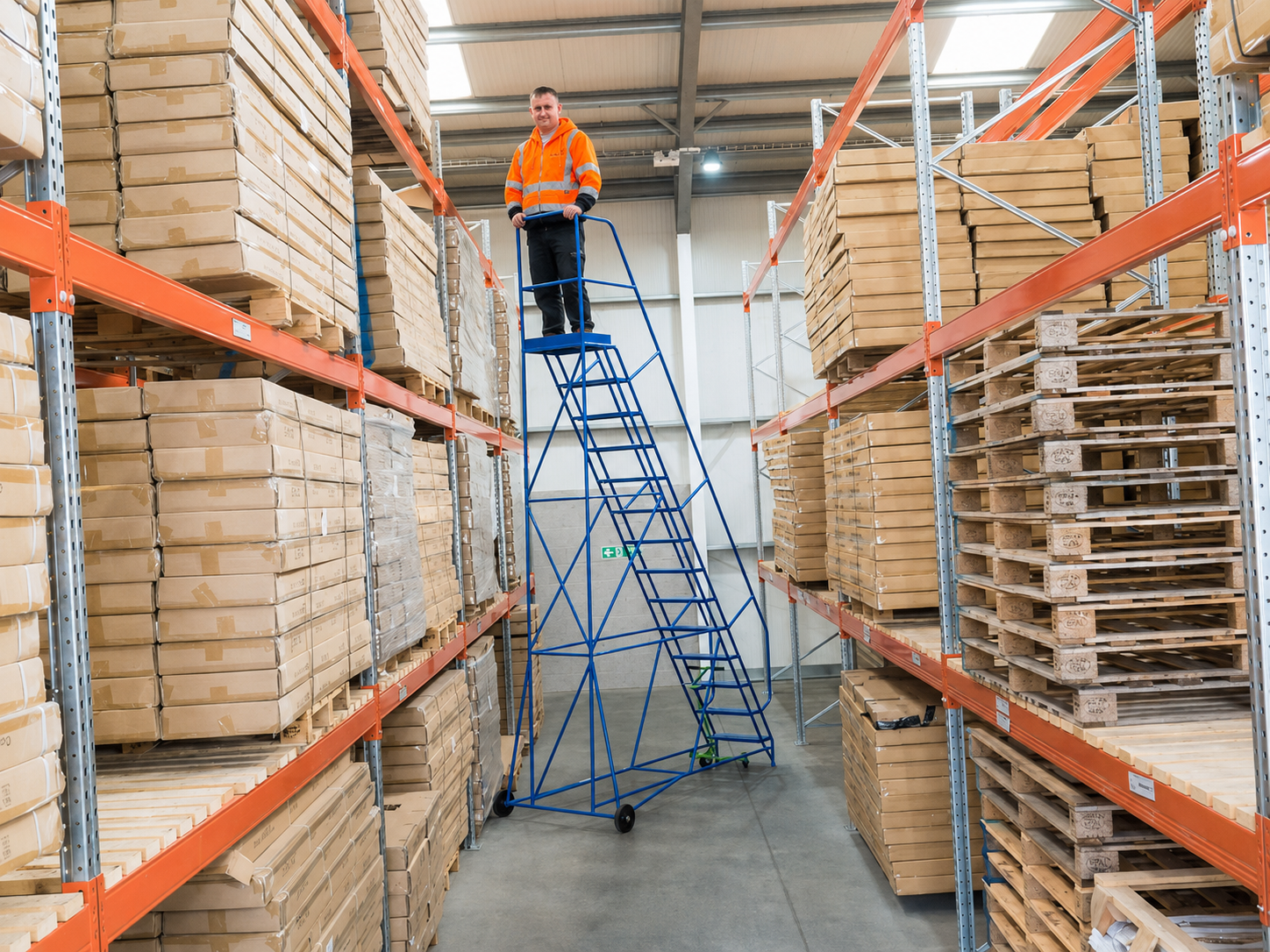 Warehouse access equipment and steps for business use