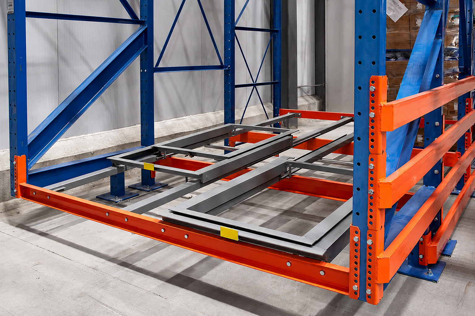 Push Back Pallet Racking installed in a warehouse