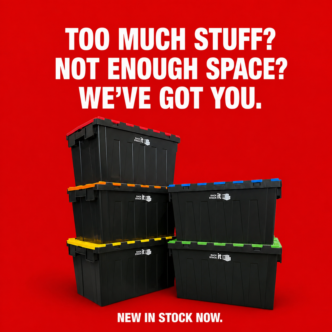 Storage tote boxes for home, garage and workshop use