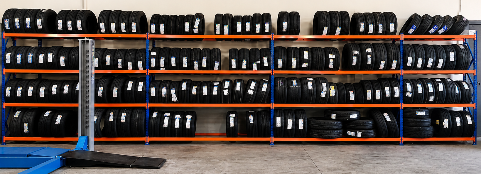 Tyre racking for garages and workshops